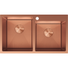 Mexen Xorin Doppelkammer-Edelstahlspüle 780 x 450 mm, Kupfer HC - 6441782000-65HC