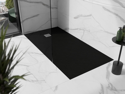 Mexen Stone+ rechteckige Komposit-Duschwanne 160 x 80 cm, schwarz - 44708016