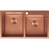 Mexen Xorin Doppelkammer-Edelstahlspüle 780 x 450 mm, Kupfer HC - 6441782000-65HC