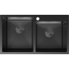 Mexen Xorin Edelstahlspüle 2-beckig 780 x 450 mm, schwarz - 6441782000-70
