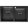 Mexen Xorin Edelstahlspüle 2-beckig 780 x 450 mm, schwarz - 6441782000-70