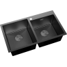 Mexen Xorin Edelstahlspüle 2-Kammer 780 x 450 mm, schwarz HC - 6441782000-70HC