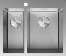 Mexen Flexo Edelstahlspüle 1,5-Becken 610 x 510 mm, Inox HC - 6446611500-01HC