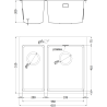 Mexen Flexo Spülbecken aus Stahl 1,5-Kammer 610 x 510 mm, gold - 6446611500-55