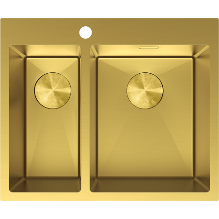 Mexen Flexo Spülbecken aus Stahl 1,5-Kammer 610 x 510 mm, gold - 6446611500-55