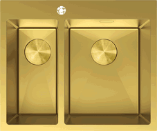 Mexen Flexo Spülbecken aus Stahl 1,5-Kammer 610 x 510 mm, gold - 6446611500-55