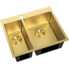 Mexen Flexo Spülbecken aus Stahl 1,5-Kammer 610 x 510 mm, gold - 6446611500-55