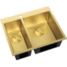 Mexen Flexo Spülbecken aus Stahl 1,5-Kammer 610 x 510 mm, gold - 6446611500-55
