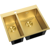 Mexen Flexo Edelstahlspüle 1,5-Kammer 610 x 510 mm, gold HC - 6446611500-55HC