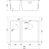 Mexen Flexo Edelstahlspüle 1,5-Kammer 610 x 510 mm, Kupfer - 6446611500-65