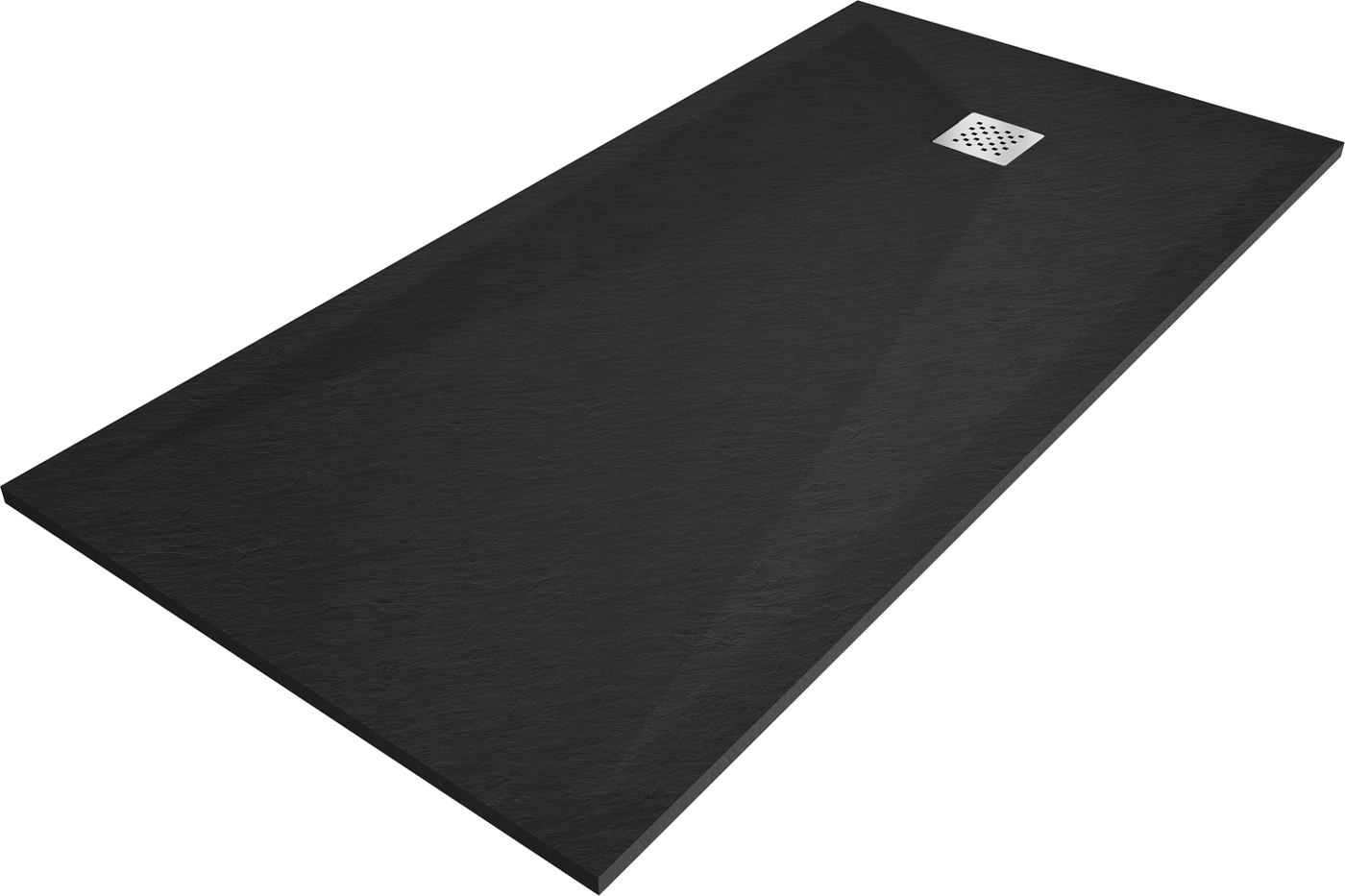 Mexen Stone+ Rechteckige Duschwanne aus Verbundwerkstoff 180 x 80 cm, Schwarz - 44708018