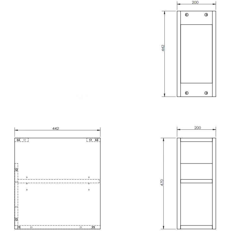 Mexen Box-A offenes Schrankregal mit Ablage 20 cm, grau matt - 91AX2-0200-470-0-62