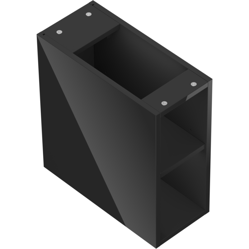 Mexen Box-A offene Schrank mit Regal 20 cm, schwarz glänzend - 91AX2-0200-470-0-70