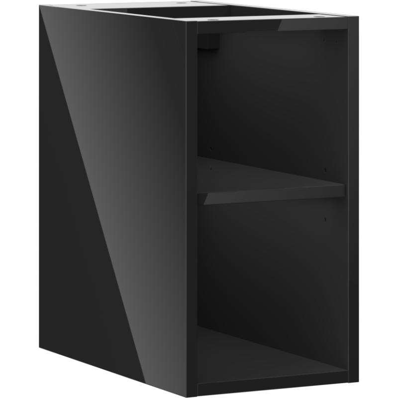 Mexen Box-A offener Schrank mit Regal 25 cm, schwarz glänzend - 91AX2-0250-470-0-70