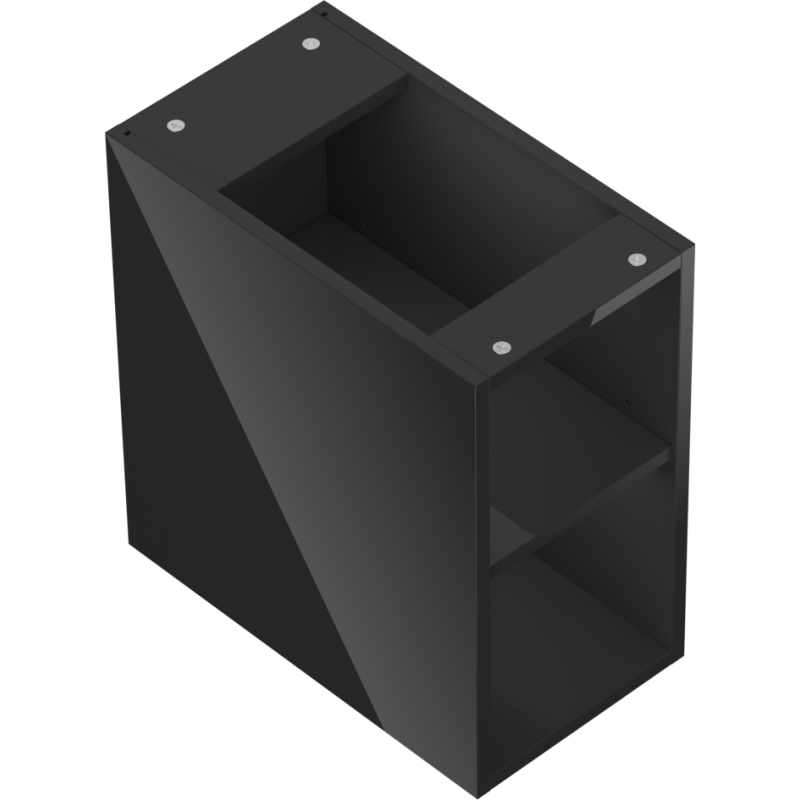 Mexen Box-A offener Schrank mit Regal 25 cm, schwarz glänzend - 91AX2-0250-470-0-70