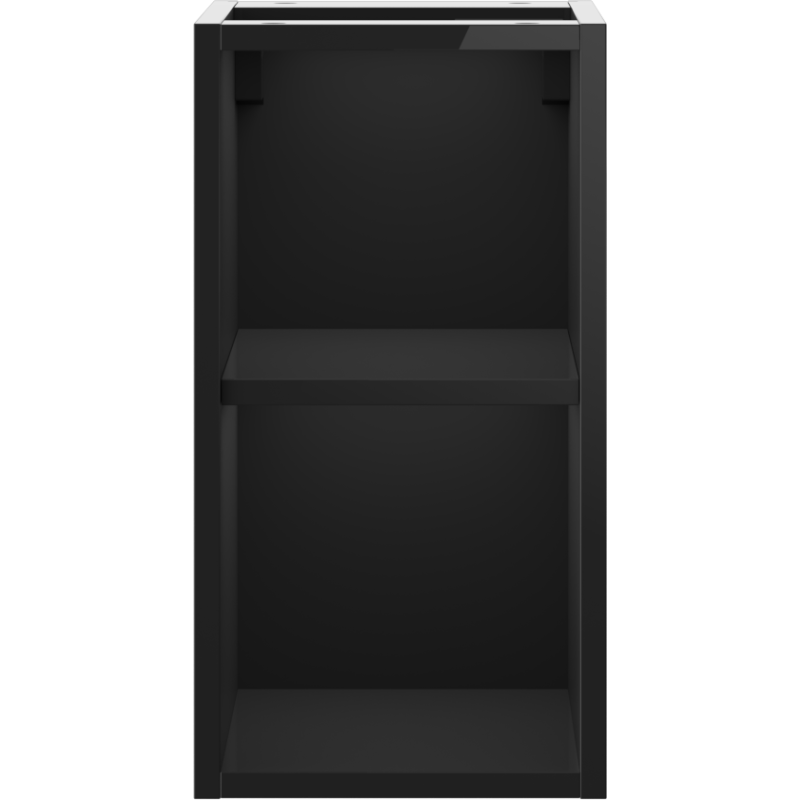 Mexen Box-A offener Schrank mit Regal 25 cm, schwarz glänzend - 91AX2-0250-470-0-70