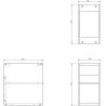 Mexen Box-A offener Schrank mit Regal 25 cm, schwarz glänzend - 91AX2-0250-470-0-70