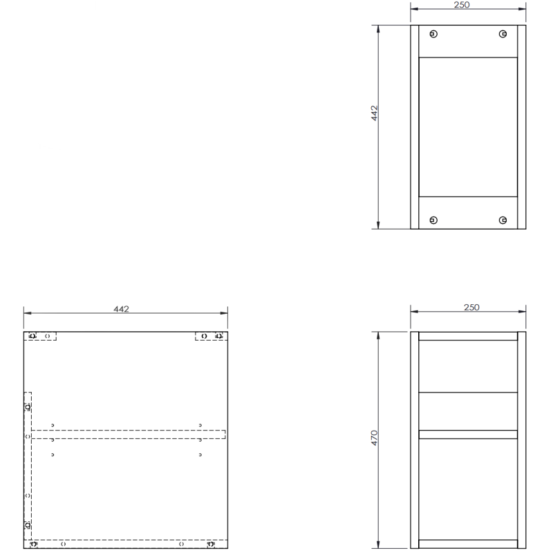 Mexen Box-A offene Schrank mit Regal 25 cm, schwarz matt - 91AX2-0250-470-0-71