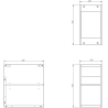 Mexen Box-A offener Schrank mit Einlegeboden 25 cm, Nussbaum - 91AX2-0250-470-0-86