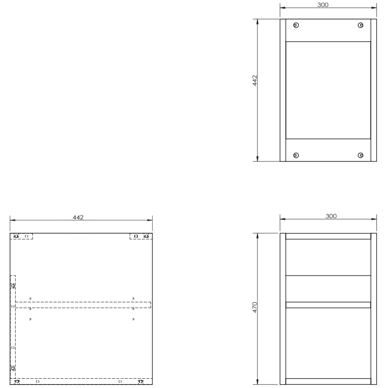 Mexen Box-A offene Schrank mit Regal 30 cm, grau matt - 91AX2-0300-470-0-62