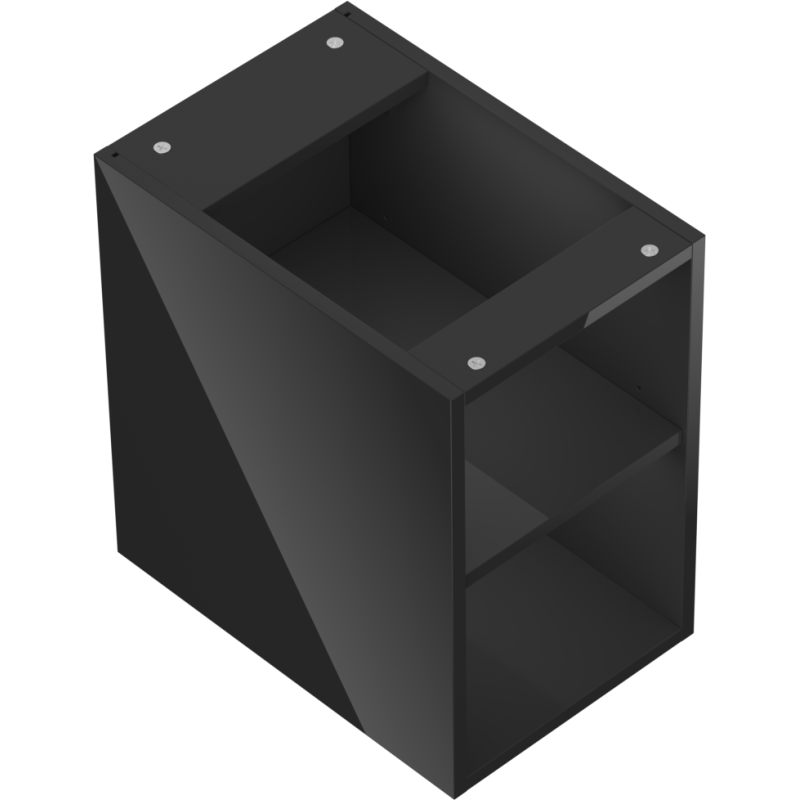 Mexen Box-A offener Schrank mit Regal 30 cm, schwarz glänzend - 91AX2-0300-470-0-70