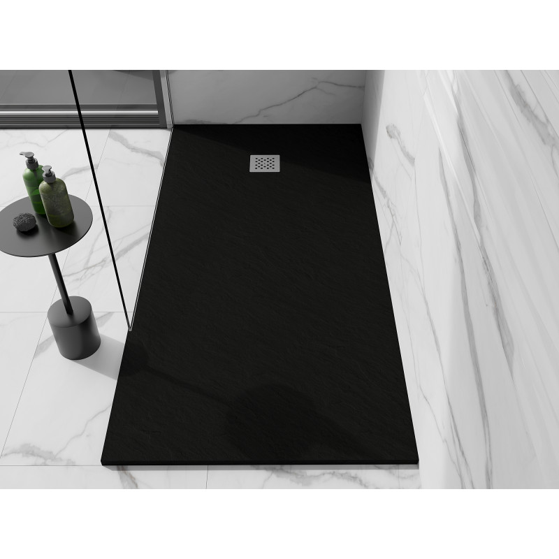 Mexen Stone+ rechteckige Duschwanne aus Verbundwerkstoff 200 x 80 cm, schwarz - 44708020