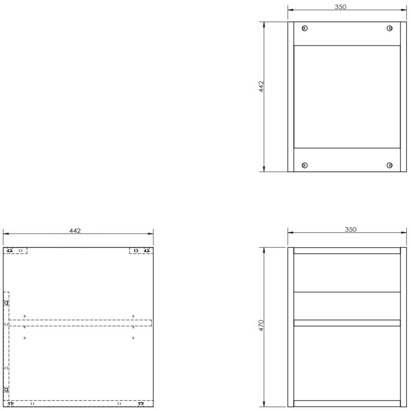 Mexen Box-A offenes Schrank mit Regal 35 cm, weiß matt - 91AX2-0350-470-0-01