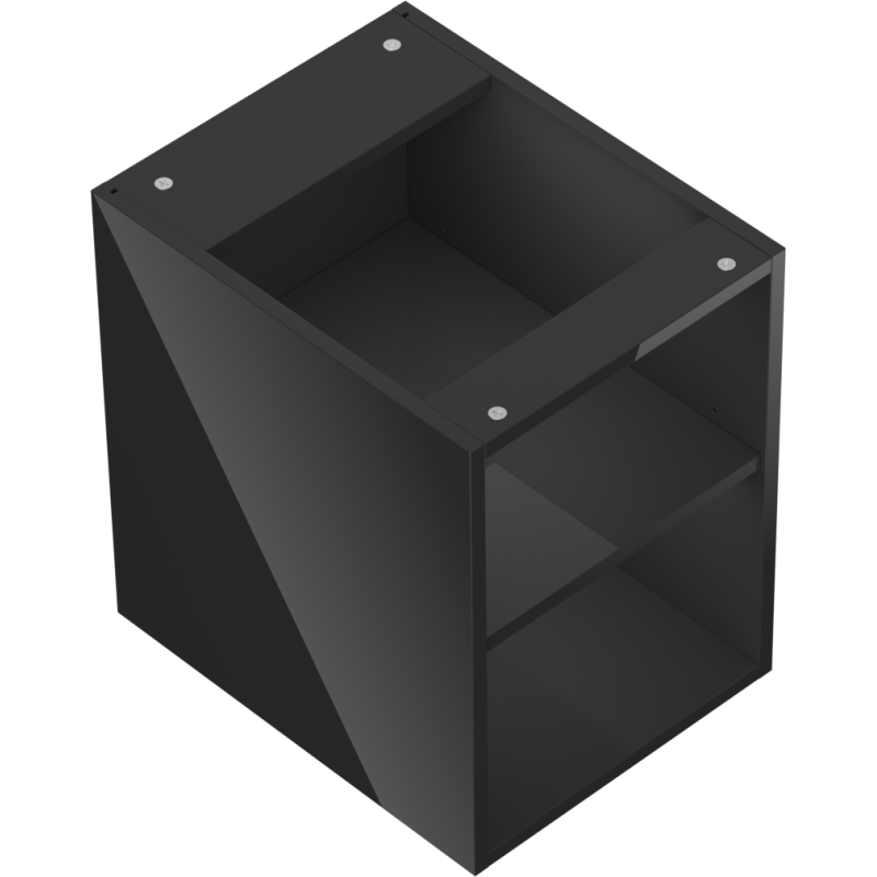 Mexen Box-A offene Schrank mit Regal 35 cm, schwarz glänzend - 91AX2-0350-470-0-70