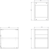 Mexen Box-A offene Schrank mit Regal 35 cm, schwarz glänzend - 91AX2-0350-470-0-70