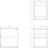 Mexen Box-A offener Schrank mit Regal 35 cm, Eiche - 91AX2-0350-470-0-81
