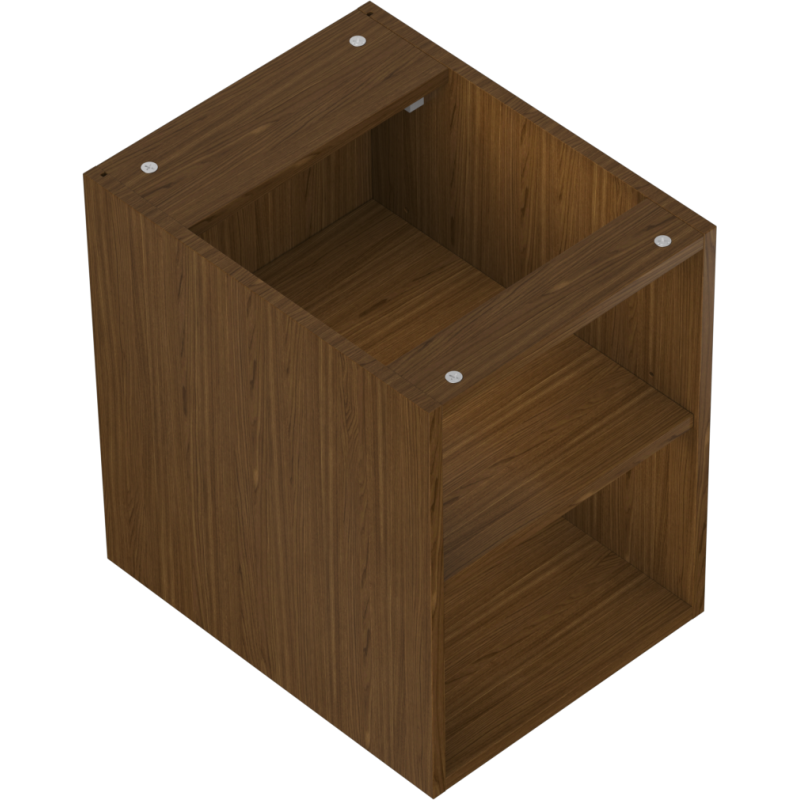 Mexen Box-A Offener Schrank mit Regal 35 cm, Nussbaum - 91AX2-0350-470-0-86