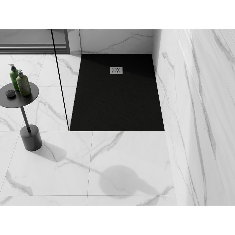 Mexen Stone+ Duschwanne Rechteckig aus Verbundwerkstoff 100 x 90 cm, schwarz - 44709010