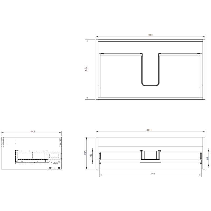 Mexen Orio Badezimmerschrank für Waschbecken 80 cm, 1 Schublade, weiß glänzend - 91A10-08023-1-BF00