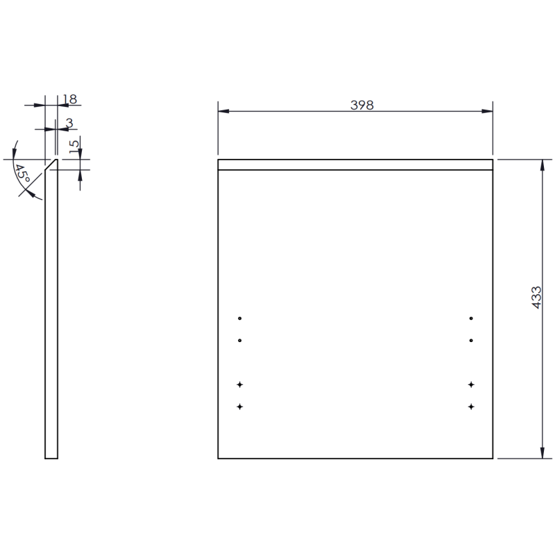 Mexen Orio Badezimmerschrank für Waschtisch 40 cm, 1 Schublade, schwarz matt - 91A10-04047-1-BF71