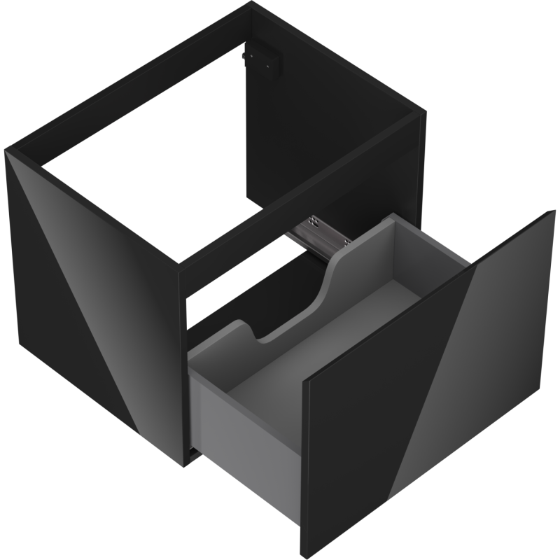 Mexen Orio Badezimmerschrank unter dem Waschbecken 60 cm, 1 Schublade, schwarz glänzend - 91A10-06047-1-BF70