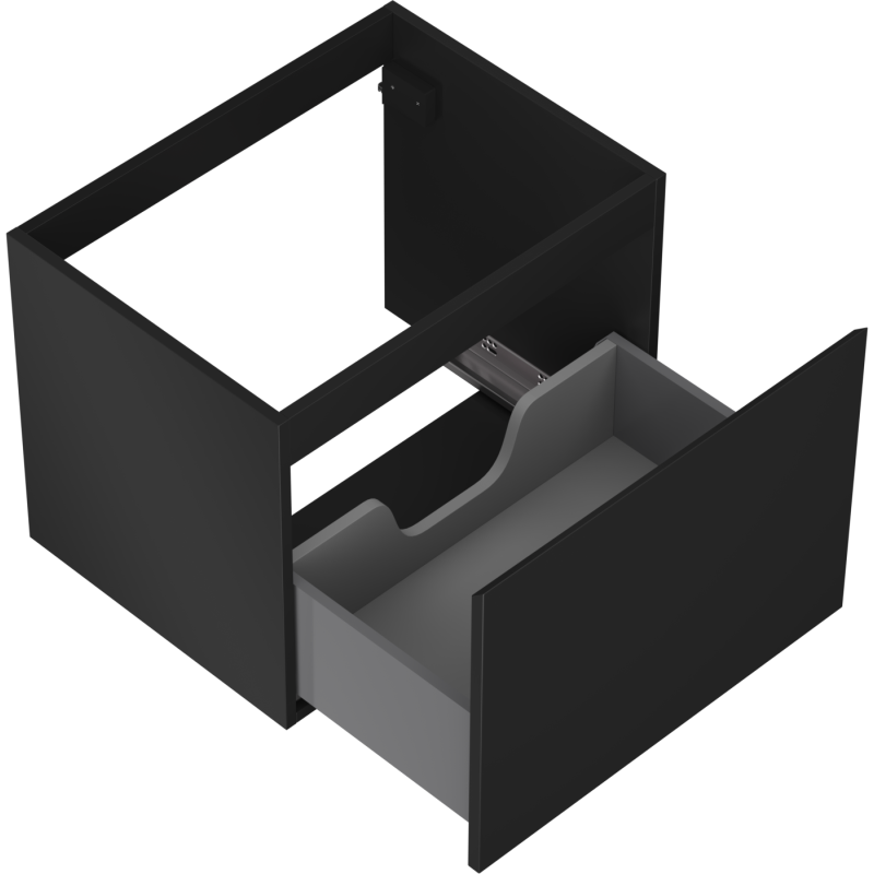 Mexen Orio Badezimmerschrank für Waschtisch 60 cm, 1 Schublade, schwarz matt - 91A10-06047-1-BF71