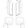 Mexen Mist Duschdreh­tür 75 cm, transparent, schwarz - 8A4-075-000-70-00