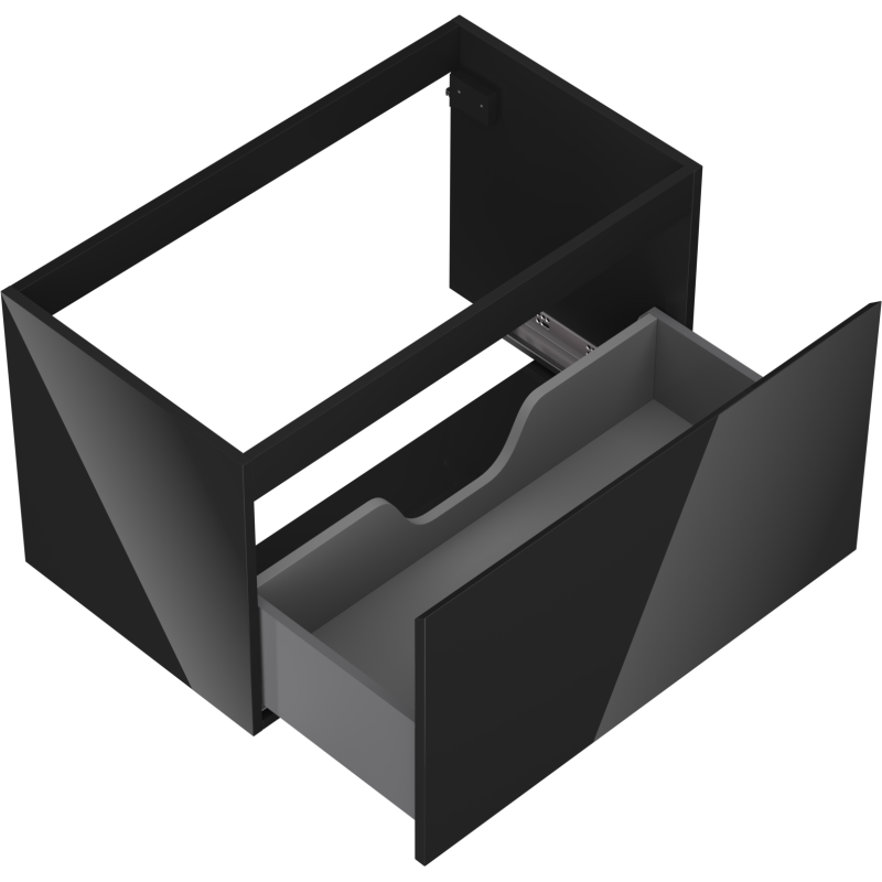 Mexen Orio Badezimmerunterschrank 80 cm, 1 Schublade, schwarz glänzend - 91A10-08047-1-BF70