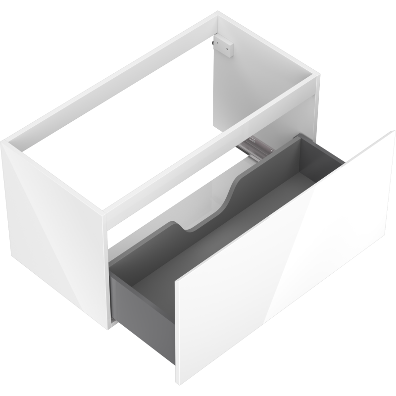 Mexen Orio Badezimmerschrank 90 cm, 1 Schublade, weiß glänzend - 91A10-09047-1-BF00