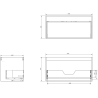 Mexen Orio Badezimmerschrank 90 cm, 1 Schublade, weiß glänzend - 91A10-09047-1-BF00