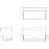 Mexen Orio Badezimmer-Unterschrank 90 cm, 1 Schublade, schwarz glänzend - 91A10-09047-1-BF70