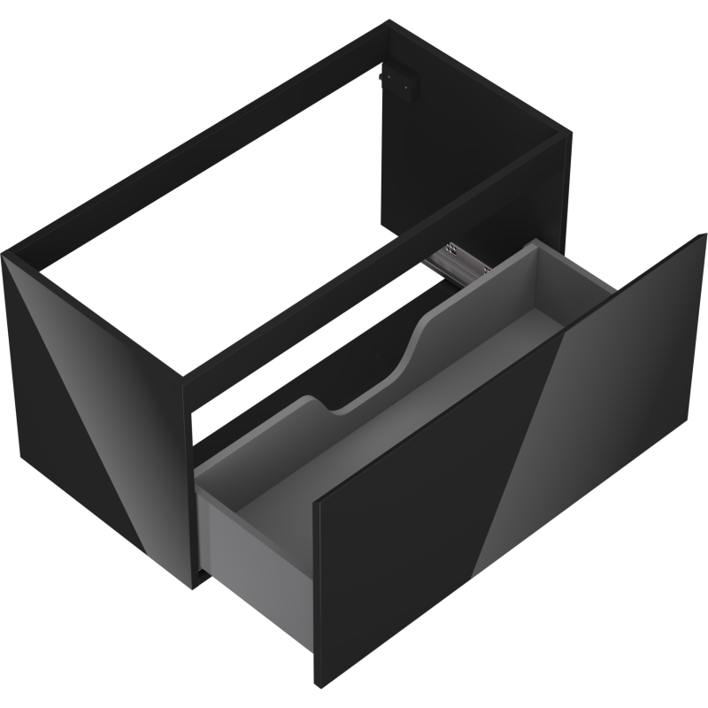 Mexen Orio Badezimmer-Unterschrank 90 cm, 1 Schublade, schwarz glänzend - 91A10-09047-1-BF70
