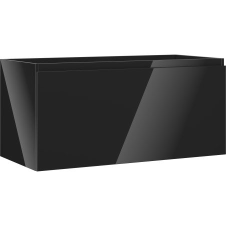 Mexen Orio Badezimmerschrank für Waschbecken 100 cm, 1 Schublade, Schwarz Hochglanz - 91A10-10047-1-BF70
