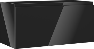 Mexen Orio Badezimmerschrank für Waschbecken 100 cm, 1 Schublade, Schwarz Hochglanz - 91A10-10047-1-BF70