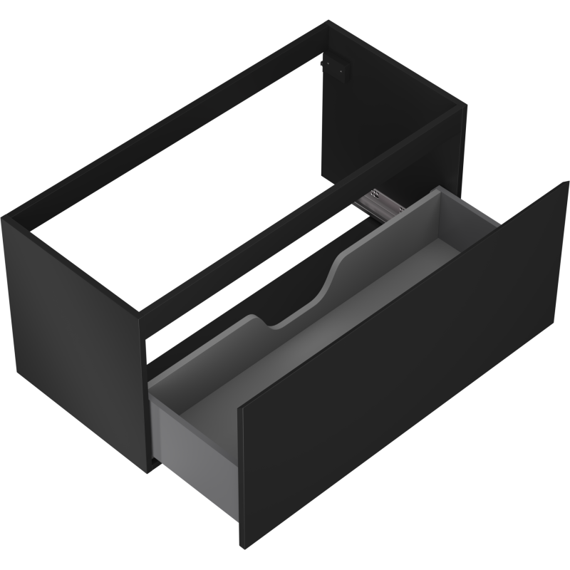 Mexen Orio Badezimmerschrank 100 cm, 1 Schublade, schwarz matt - 91A10-10047-1-BF71