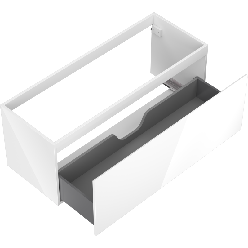 Mexen Orio Badezimmerschrank 120 cm, 1 Schublade, Weiß Hochglanz - 91A10-12047-1-BF00