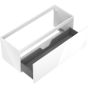 Mexen Orio Badezimmerschrank 120 cm, 1 Schublade, Weiß Hochglanz - 91A10-12047-1-BF00