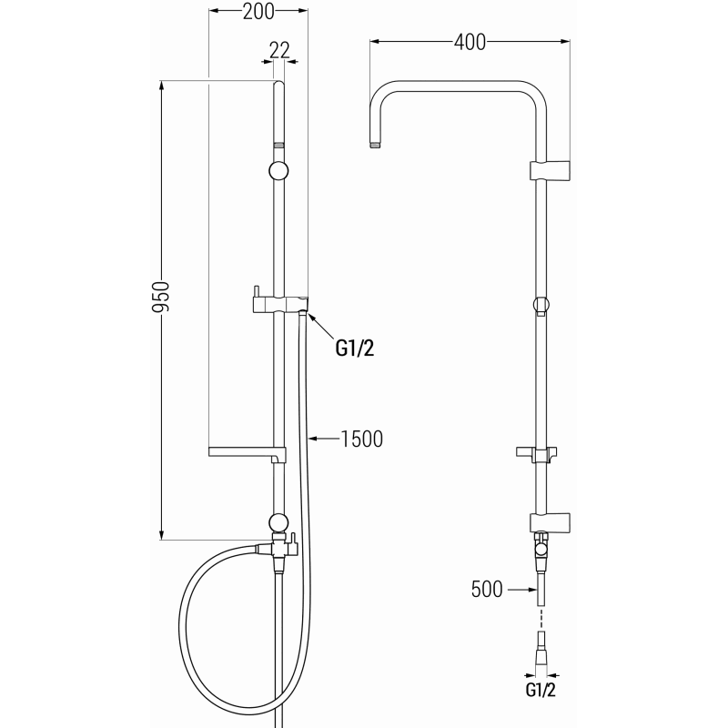 Mexen X Duschsäule, weiß - 7939199-20