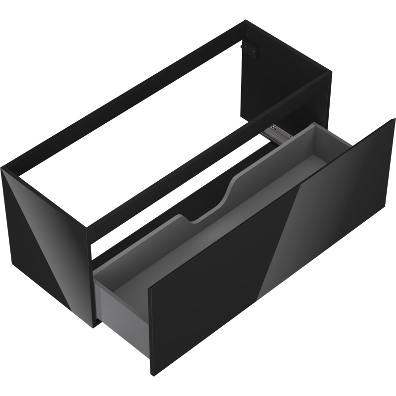 Mexen Orio Badezimmerschrank für Waschbecken 120 cm, 1 Schublade, schwarz glänzend - 91A10-12047-1-BF70