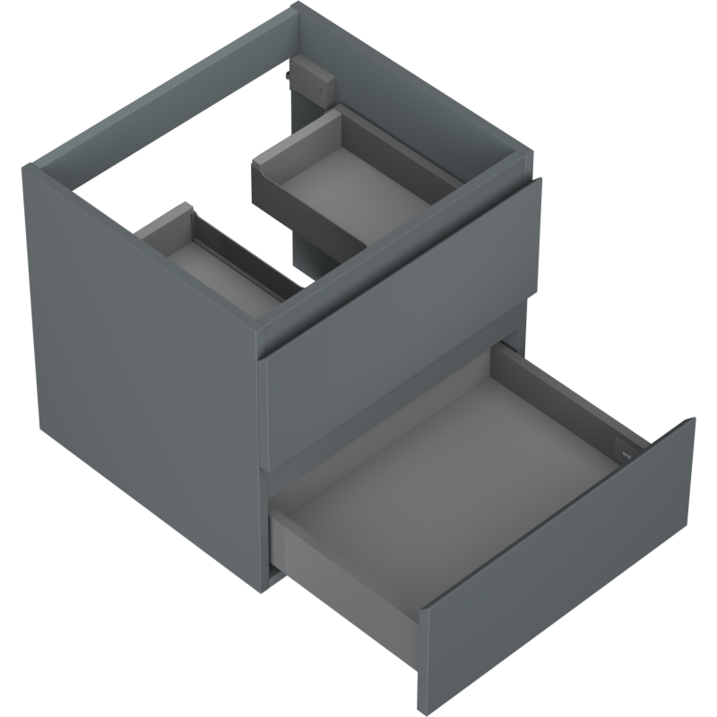 Mexen Orio Badezimmerschrank 50 cm, 2 Schubladen, Graphit Matt - 91A10-05047-2-BFF66